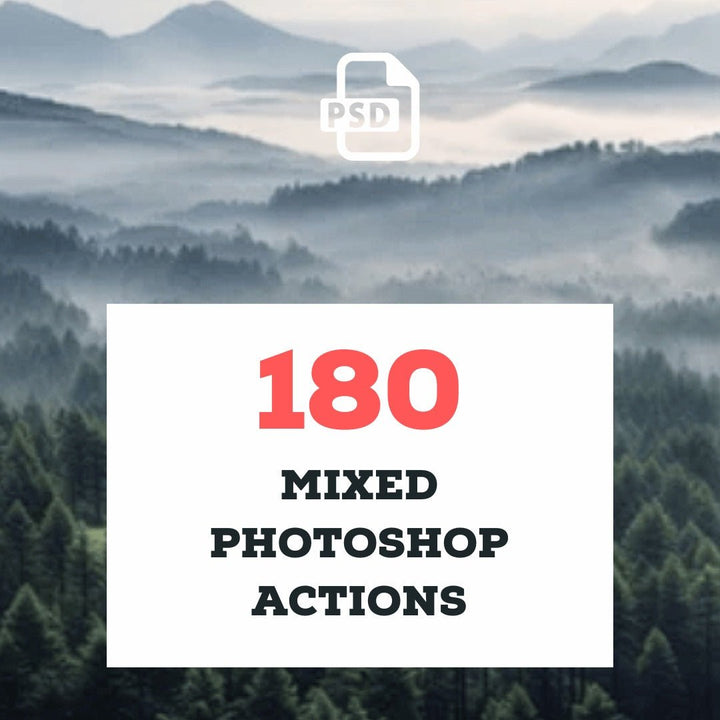 
									180 Mixed Photoshop Actions