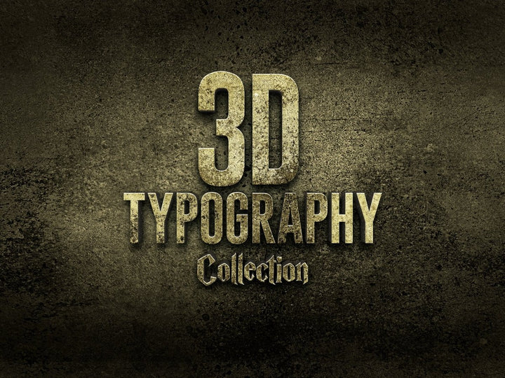 
									3D Golden Dimension Font Effect PSD Template