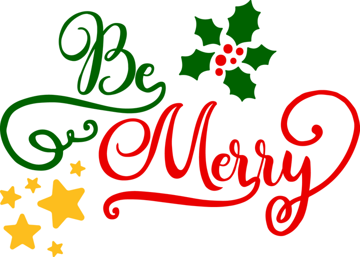 Be Merry Stars & Flowers SVG