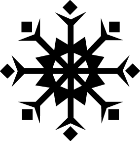 
									Black and White Geometric Snowflake SVG