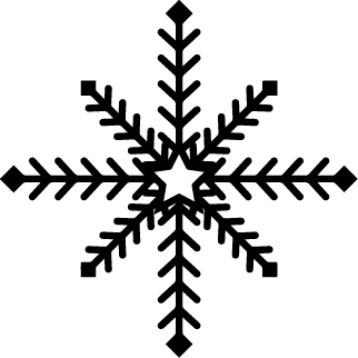 
									Black and White Snowflake Icon SVG