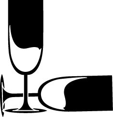 Black and White Wine Glass and Bottle SVG