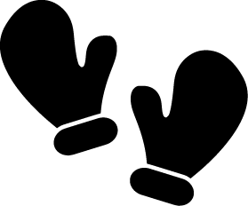 Black Mittens Pair Vector SVG