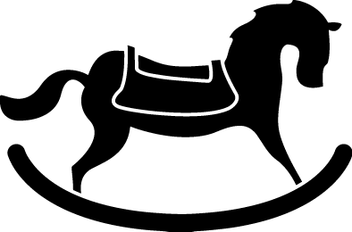 
									Black White Christmas Rocking Horse SVG