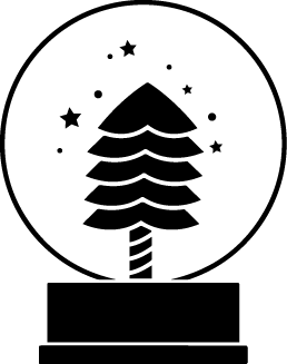 
									Black White Christmas Tree Snow Globe SVG