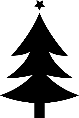 
									Black White Christmas Tree With Star SVG