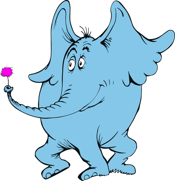 
									Blue Elephant Admiring Flower SVG