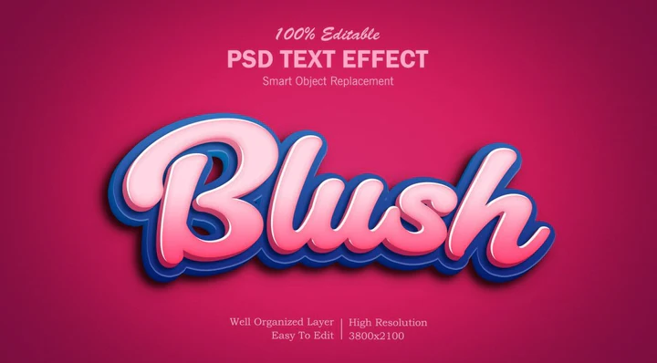 
									Blushing Cursive Typography Font Effect PSD Template