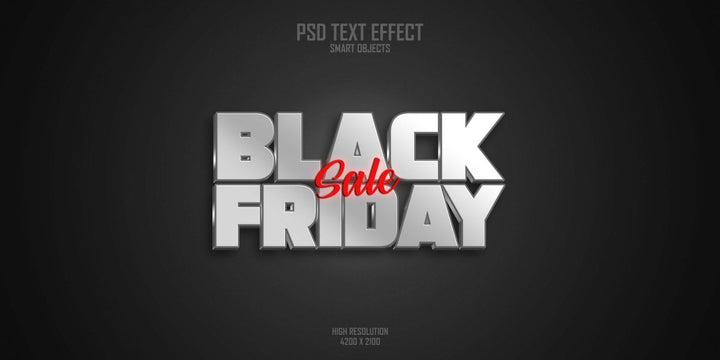 Bold Bargain Black Friday 3D Font Effect PSD Template