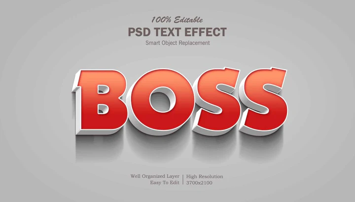 
									Bold Boss Font Effect PSD Template