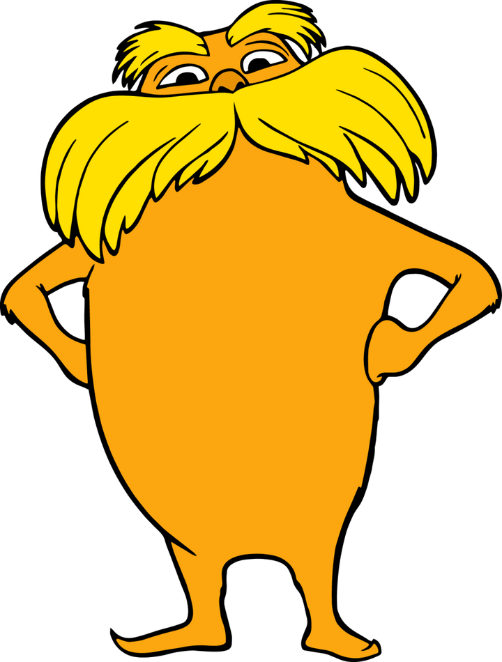 
									Cartoon Character With Yellow Mustache SVG