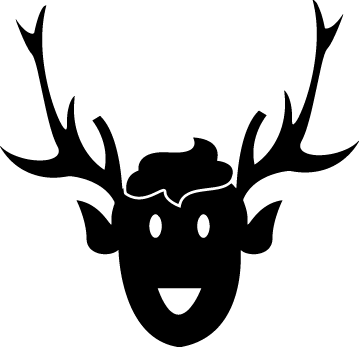 
									Cheerful Reindeer Head Large Antlers Vector SVG