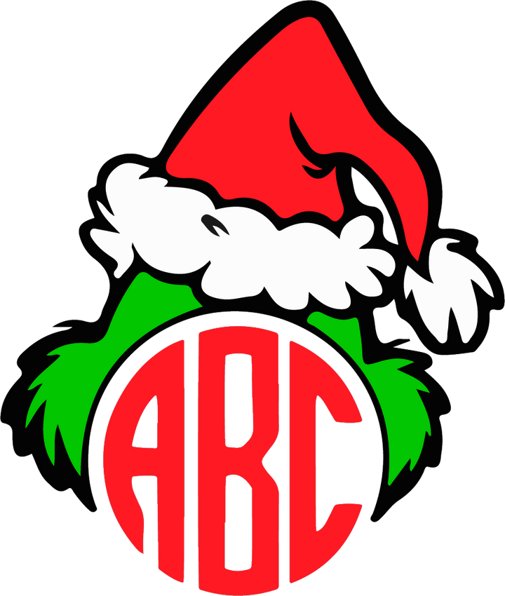 
									Christmas ABC Logo With Santa Hat SVG 01