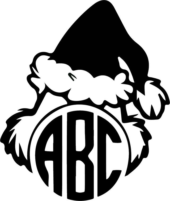 
									Christmas ABC Logo With Santa Hat SVG 02