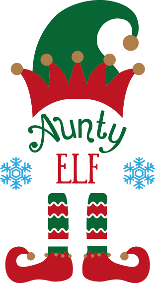 
									Christmas Aunty Elf with Snowflakes SVG