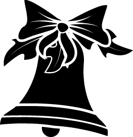 
									Christmas Bell with Striped Pattern and Flower Bow SVG