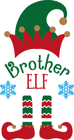 
									Christmas Brother Elf with Snowflakes SVG