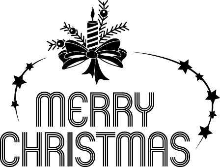 
									Christmas Candle and Bow with Merry Christmas Message SVG