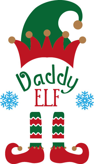 
									Christmas Daddy Elf with Snowflakes SVG