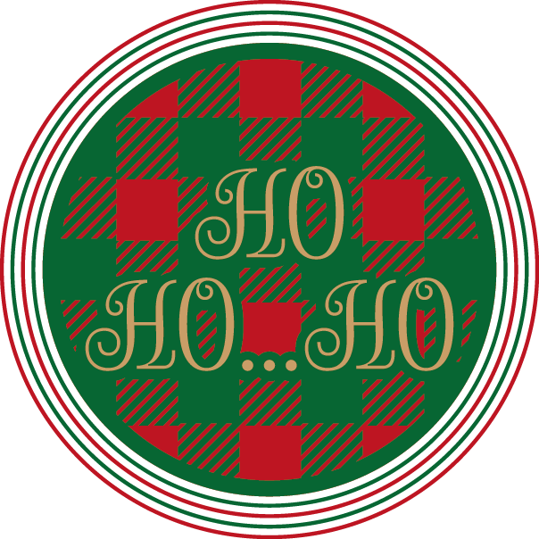 Christmas HO HO…HO Plaid Circle SVG