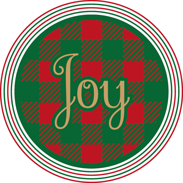 Christmas Joy Plaid Circle SVG