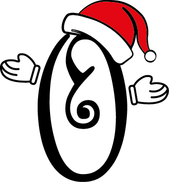 
									Christmas Letter O with Santa Hat and Mittens Vector SVG