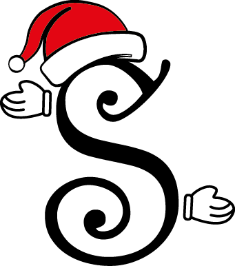 
									Christmas Letter S with Santa Hat and Mittens Vector SVG