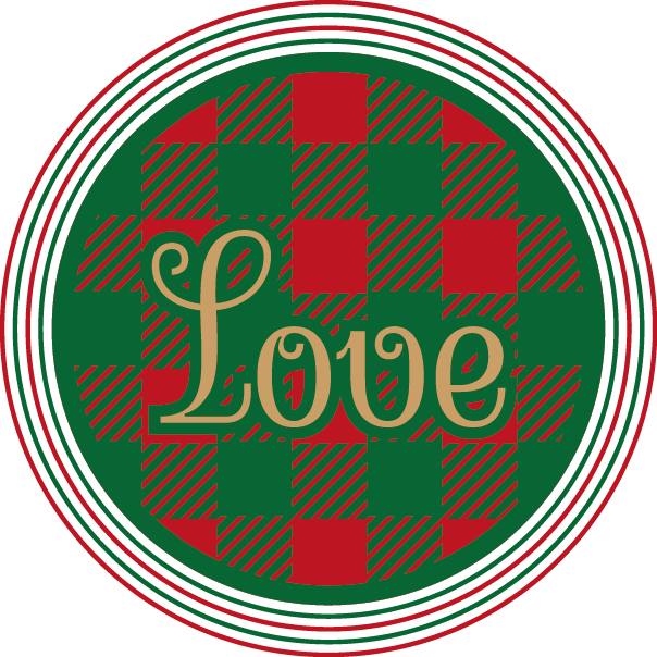 Christmas Love Plaid Circle SVG