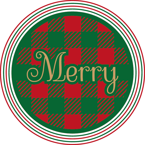 Christmas Merry Plaid Circle SVG