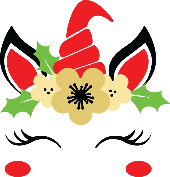 
									Christmas Minnie Unicorn Santa Horn Hat SVG