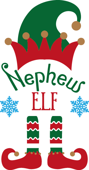 
									Christmas Nephew Elf with Snowflakes SVG