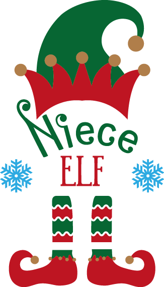 
									Christmas Niece Elf with Snowflakes SVG