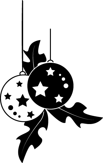 
									Christmas Ornaments with Holly SVG