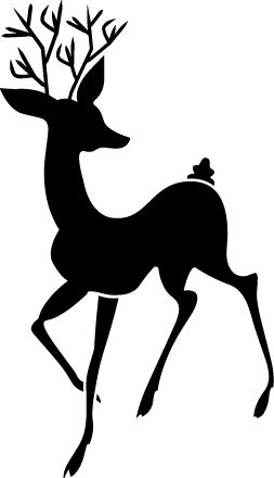 Christmas Reindeer Prancing Bird Silhouette SVG