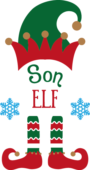 
									Christmas Son Elf with Snowflakes SVG