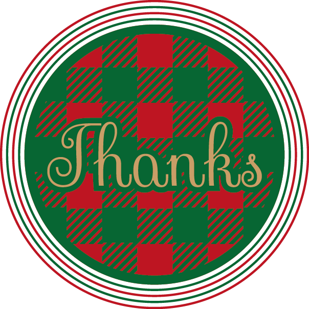 
									Christmas Thanks Plaid Circle SVG