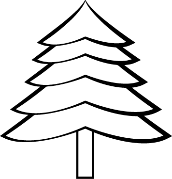 Christmas Tree Line Art Decoration SVG