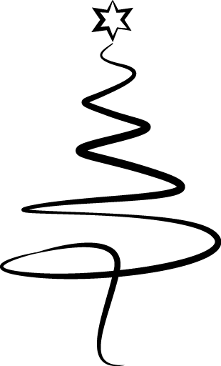 
									Christmas Tree Line Art SVG