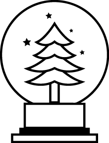 
									Christmas Tree Snow Globe Line Art SVG