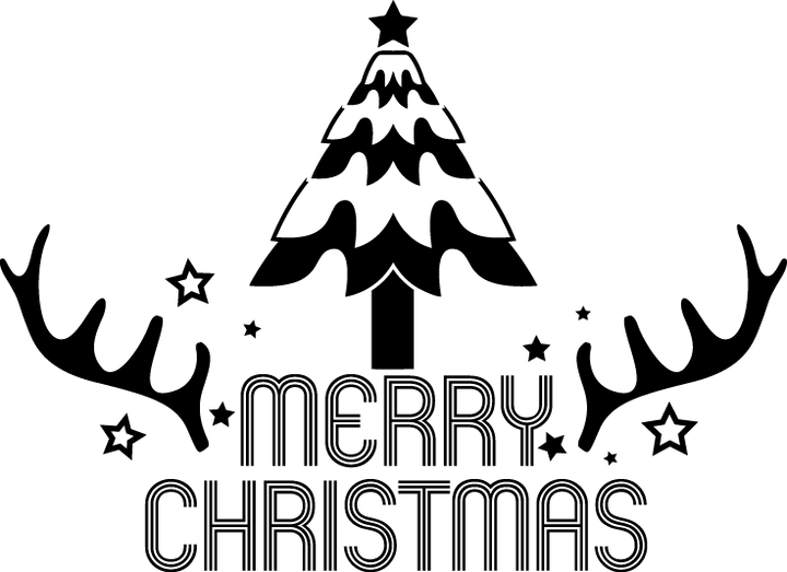 
									Christmas Tree with Antlers and Stars SVG