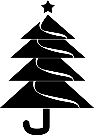 Christmas Tree With Star And Umbrella SVG