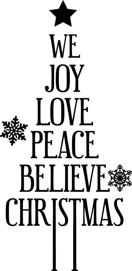 Christmas Tree Word Art SVG