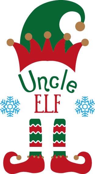 Christmas Uncle Elf with Snowflakes SVG