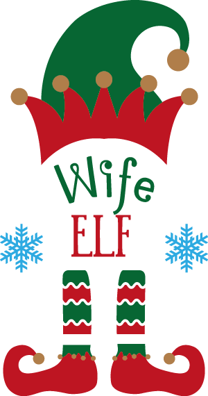 
									Christmas Wife Elf with Snowflakes SVG