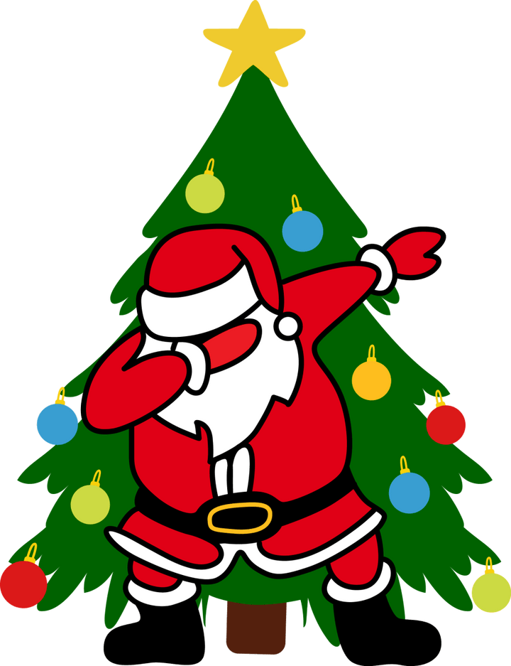 
									Dabbing Santa With Christmas Tree SVG