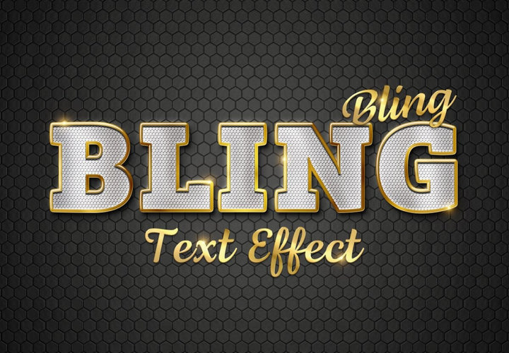 
									Diamond Gold Bling Font Effect PSD Template