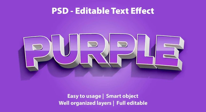 
									Dimensional Purple Font Effect PSD Template