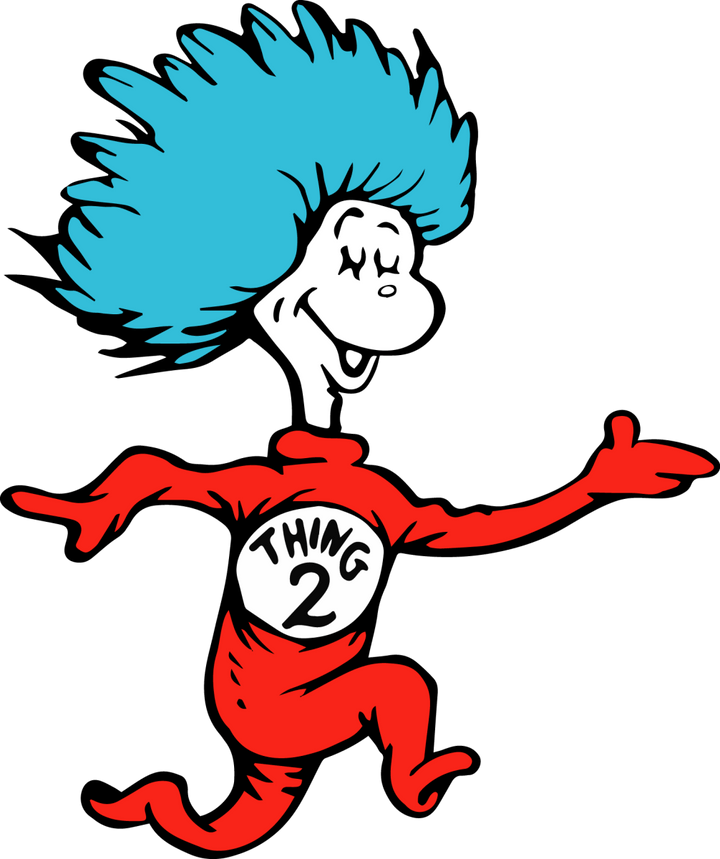 
									Dr Seuss Character Thing 2 Jumping SVG