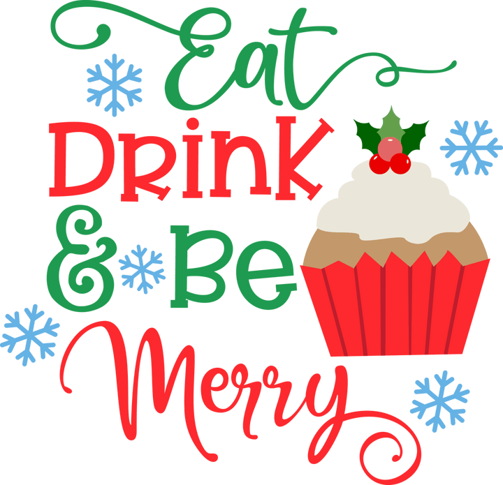 Eat Drink Be Merry With Cake Christmas SVG