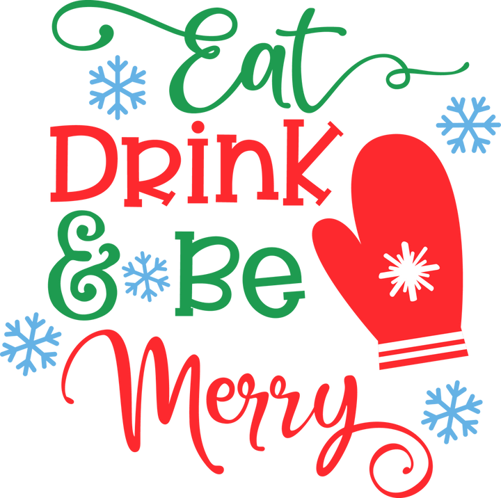 Eat Drink Be Merry With Glove Christmas SVG